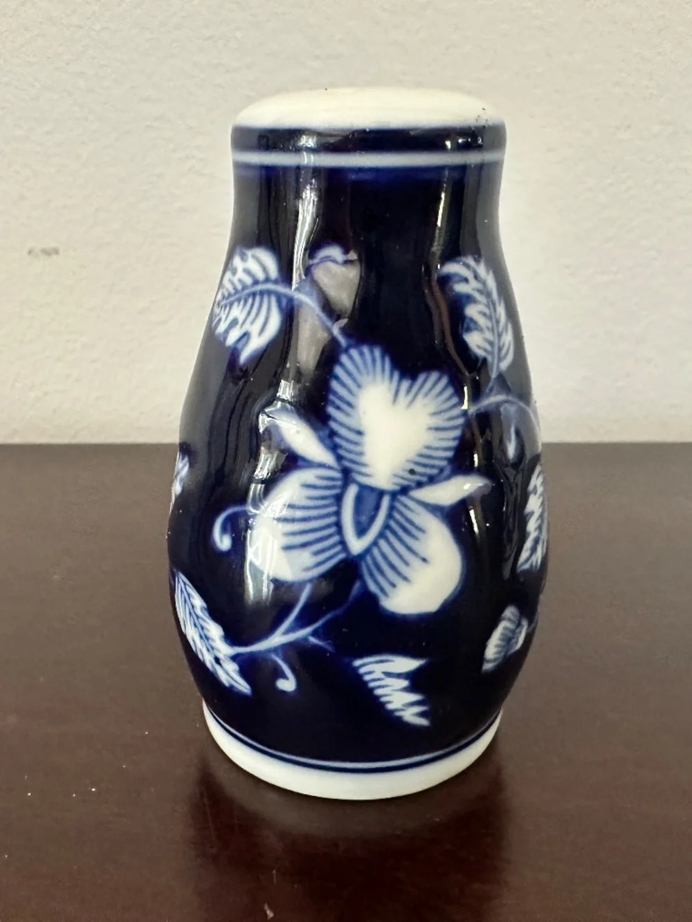 Pier 1 Ceramic Salt & Pepper Shakers~Blue & White~Floral~EUC